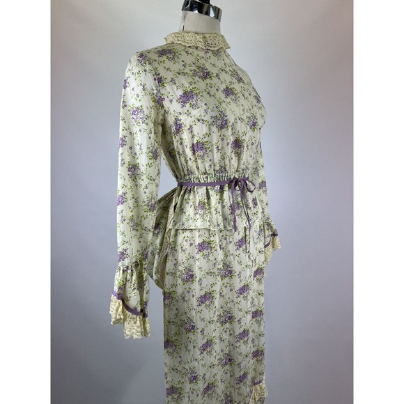 RARE Vintage 1970s Gunne Sax Floral Bustle Prairie Dress - Picture 7 of 10